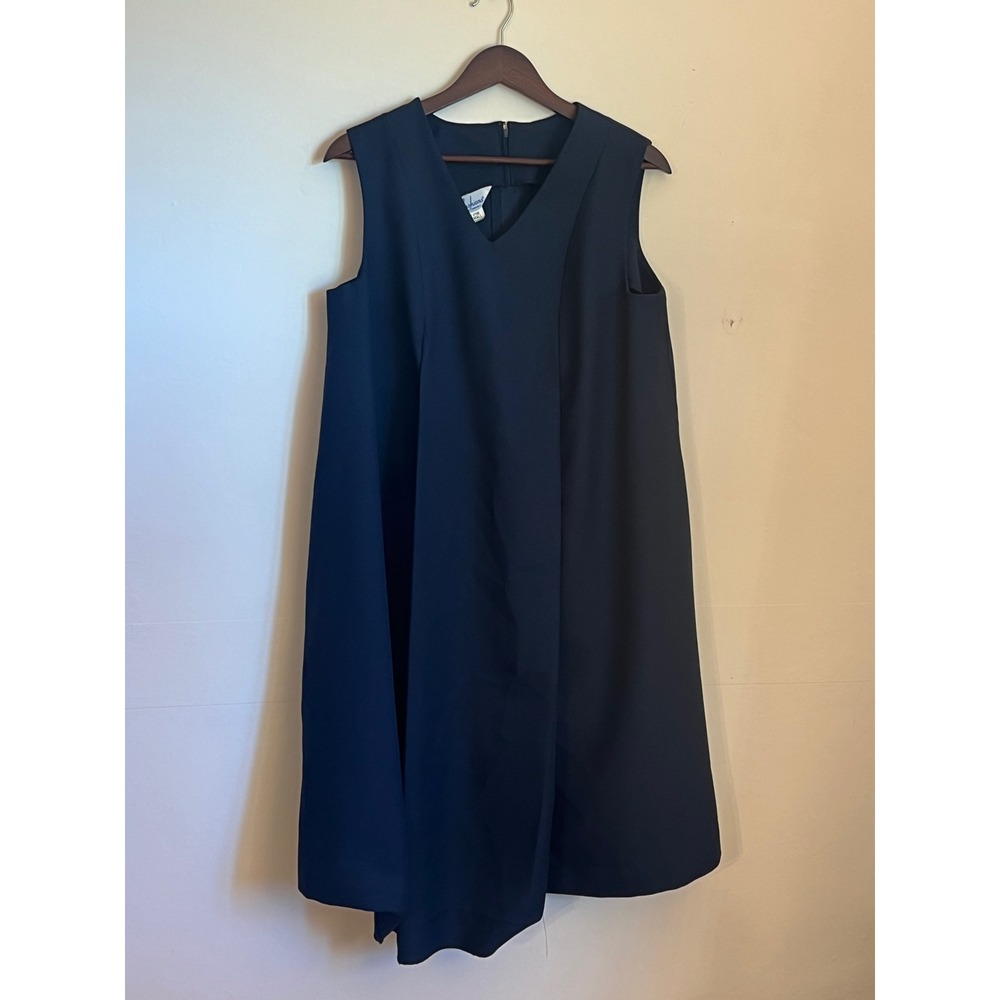 Califashions Vintage Navy Blue Maternity Jumper Dress Retro Mod Made in USA XXS
